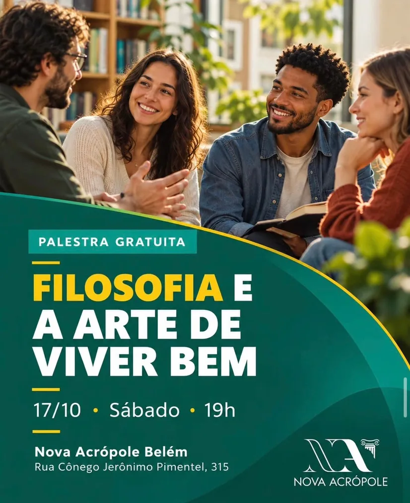 Palestra gratuita Filosofia e a Arte de Viver Bem, 17/10